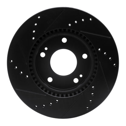 R1 Concepts R1 03-13 Hyundai Elantra Front Right Drilled & Slotted Black Brake Rotor