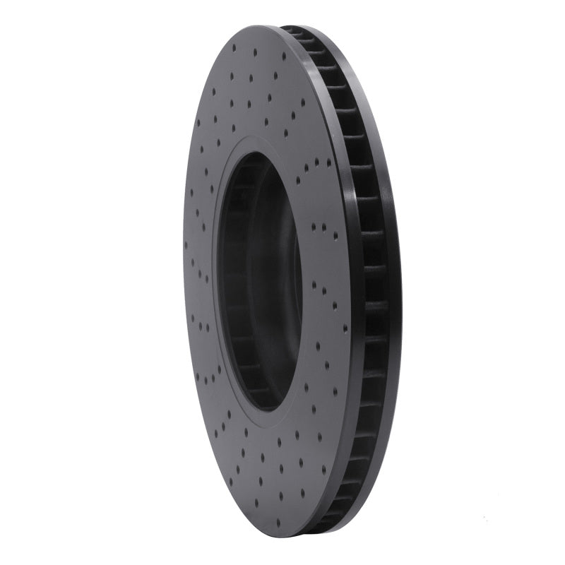 R1 Concepts R1 09-17 BMW 550i GT Right Front Drilled Black Brake Rotor
