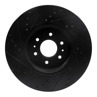 R1 Concepts R1 09-10 Kia BORREGO Front Right Drilled & Slotted Black Brake Rotor