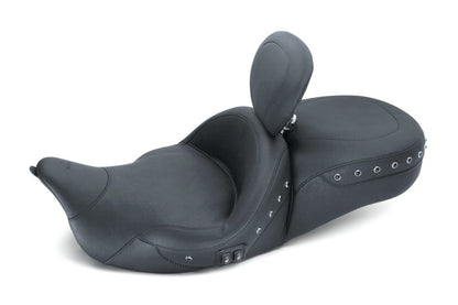 Mustang Motorcycle Mustang 08-21 Harley Electra Glide,Rd Glide,Rd King,Str Glide Touring Heated 1PC Seat Pearls-Black