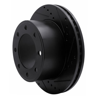 R1 Concepts R1 05-12 Ford F-350 Super Duty 4WD Rear Right Drilled & Slotted Black Brake Rotor