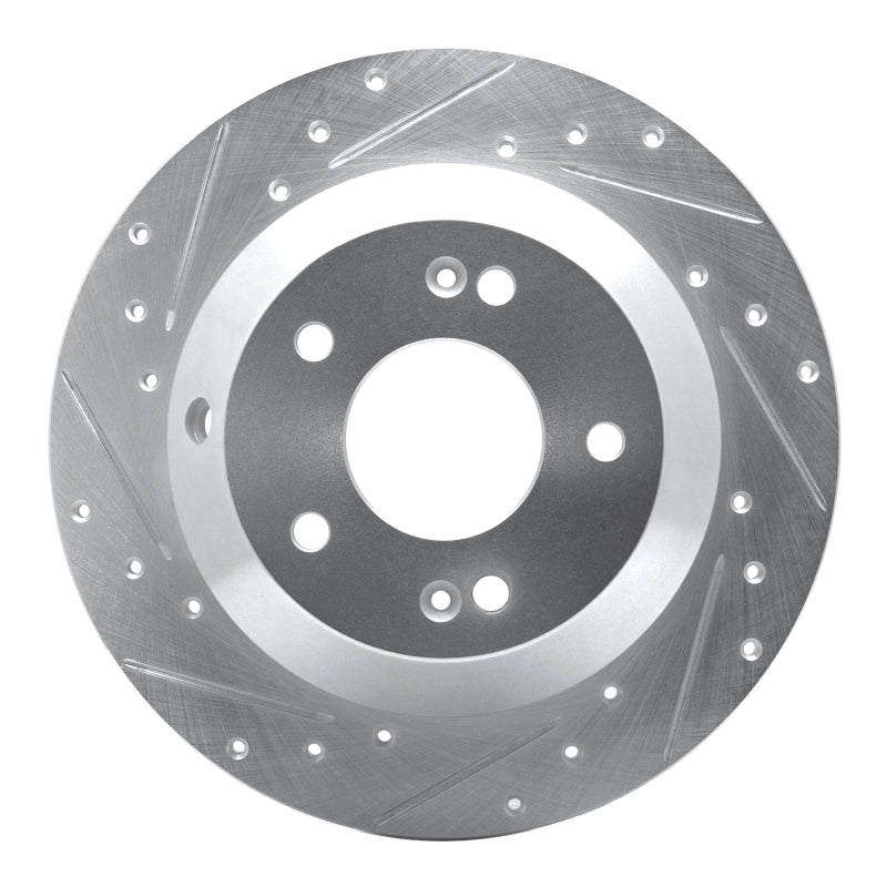 R1 Concepts R1 15-20 Kia SORENTO Rear Left Drilled & Slotted Silver Brake Rotor