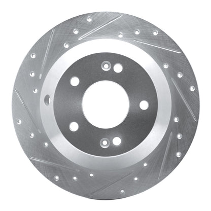 R1 Concepts R1 15-20 Kia SORENTO Rear Left Drilled & Slotted Silver Brake Rotor