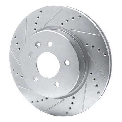 R1 Concepts R1 00-06 Jaguar XKR Rear Left Drilled & Slotted Silver Brake Rotor
