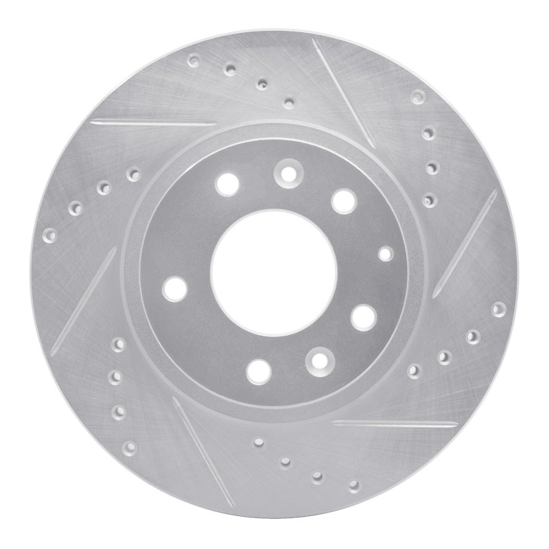 R1 Concepts R1 06-15 Mazda MX-5 Miata Front Right Drilled & Slotted Silver Brake Rotor