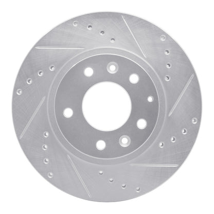 R1 Concepts R1 06-15 Mazda MX-5 Miata Front Right Drilled & Slotted Silver Brake Rotor
