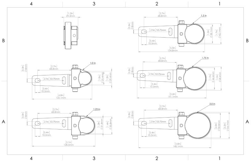 Diode Dynamics Stage Series 1.875 inch Roll Bar Mount Kit (One)