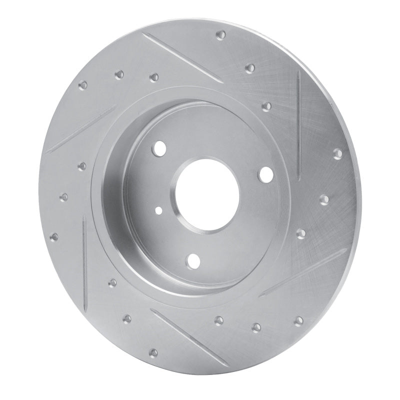 R1 Concepts R1 05-16 Smart Fortwo Front Left Drilled & Slotted Silver Brake Rotor