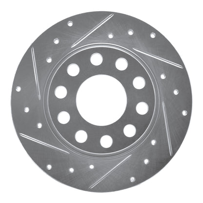 R1 Concepts R1 00-08 Audi A4 (USA/Canada) Rear Left Drilled & Slotted Silver Brake Rotor