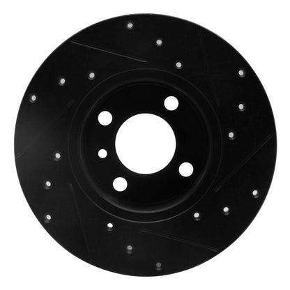 R1 Concepts R1 77-83 BMW 320I (USA/Canada) Front Left Drilled & Slotted Black Brake Rotor
