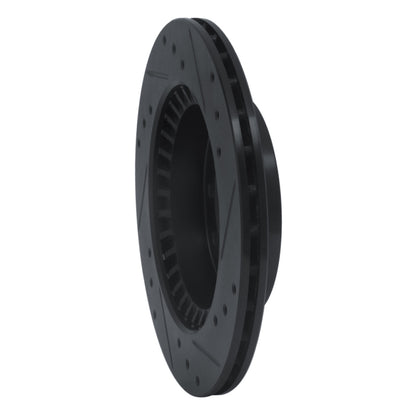 R1 Concepts R1 83-89 Chrysler Conquest Rear Left Drilled & Slotted Black Brake Rotor