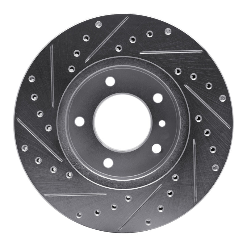 R1 Concepts R1 90-97 Jaguar XJ12 Front Right Drilled & Slotted Silver Brake Rotor