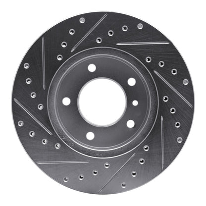 R1 Concepts R1 90-97 Jaguar XJ12 Front Right Drilled & Slotted Silver Brake Rotor