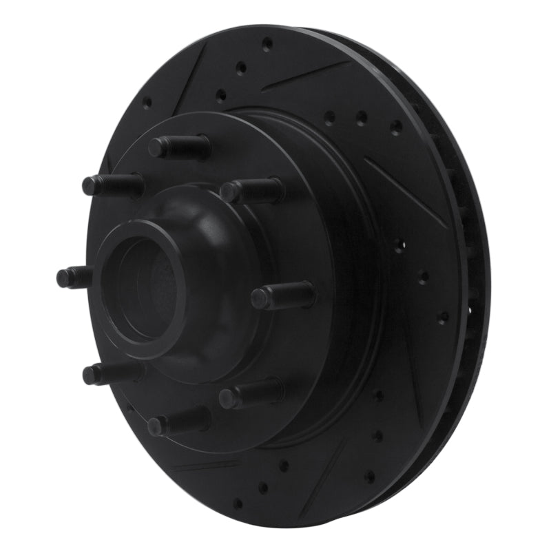 R1 Concepts R1 1994-1999 Dodge Ram 2500 Front Left Drilled & Slotted Black Brake Rotor