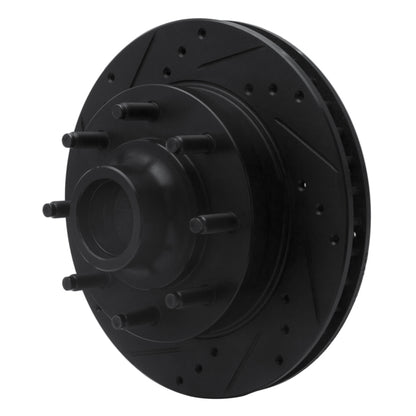 R1 Concepts R1 1994-1999 Dodge Ram 2500 Front Left Drilled & Slotted Black Brake Rotor