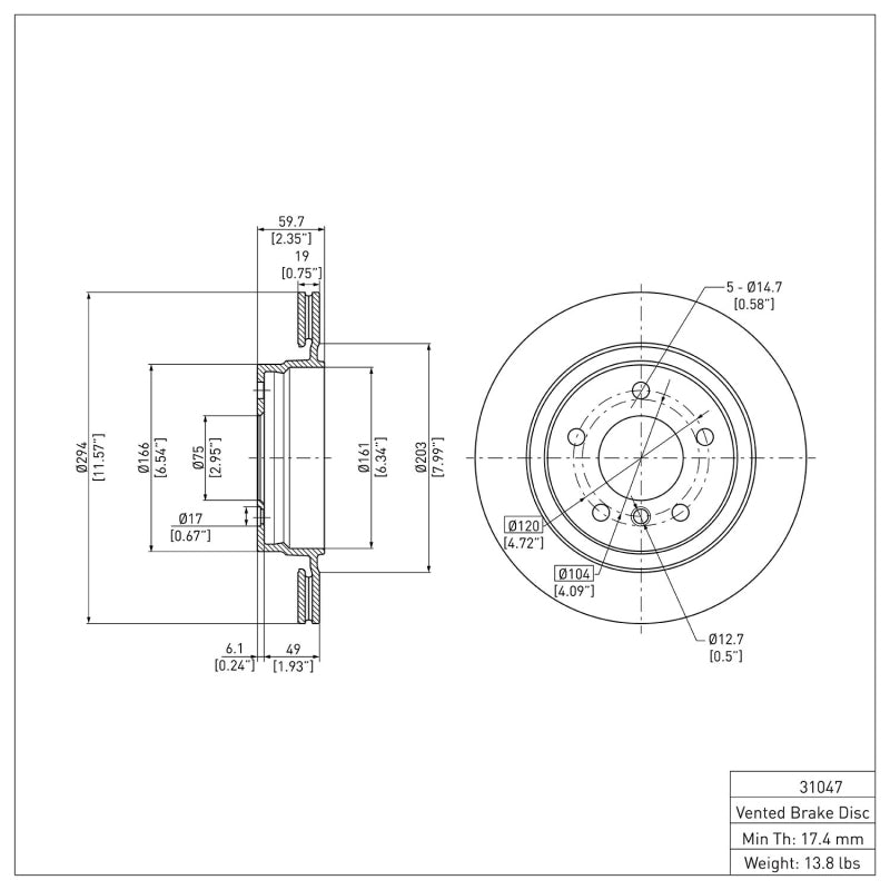 DFC 99-06 BMW 323i Rear Brake Rotor