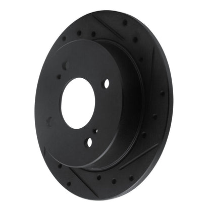 R1 Concepts R1 82-88 Nissan 280ZX Rear Right Drilled & Slotted Black Brake Rotor