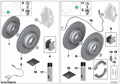 Genuine BMW 34207889667 F80 F82 F87 Brake Disc Ventilated - Rear Left 370x24mm