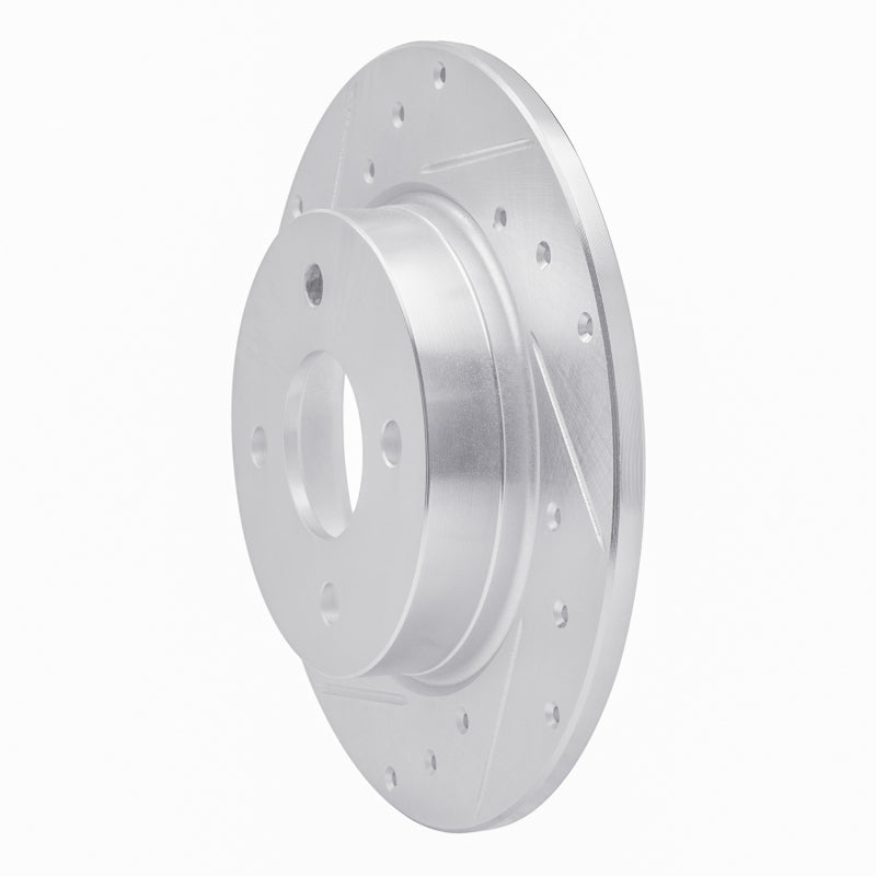 R1 Concepts R1 18-22 Ford Ecosport Rear Left Drilled & Slotted Silver Brake Rotor