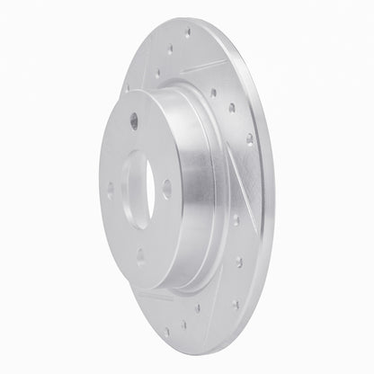 R1 Concepts R1 18-22 Ford Ecosport Rear Left Drilled & Slotted Silver Brake Rotor