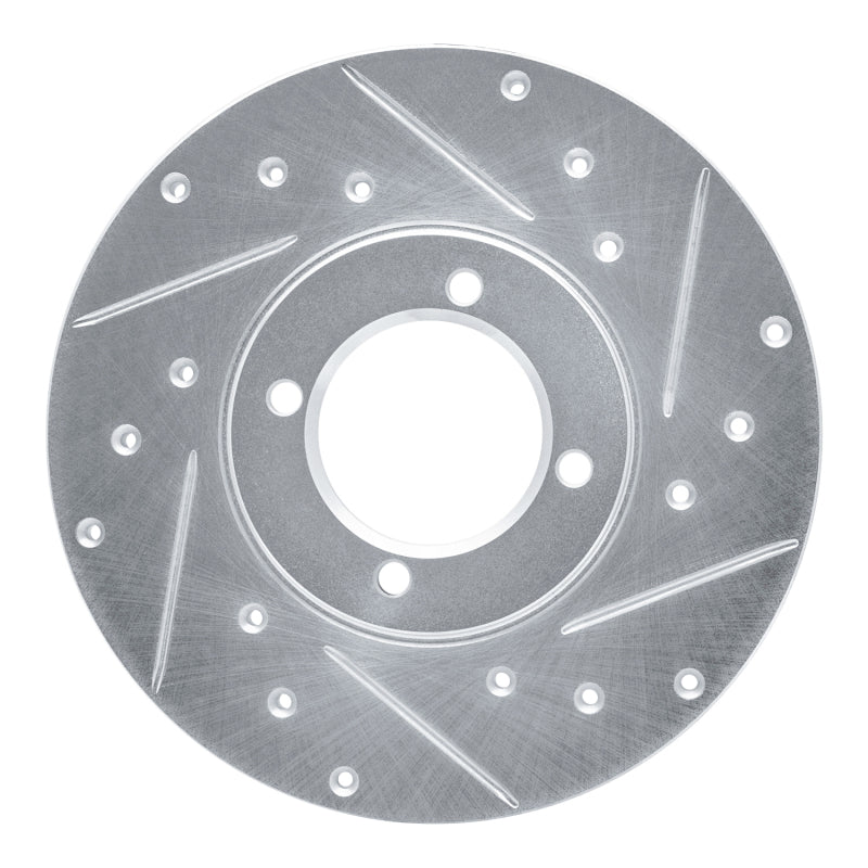 R1 Concepts R1 76-81 Toyota Celica Front Right Drilled & Slotted Silver Brake Rotor