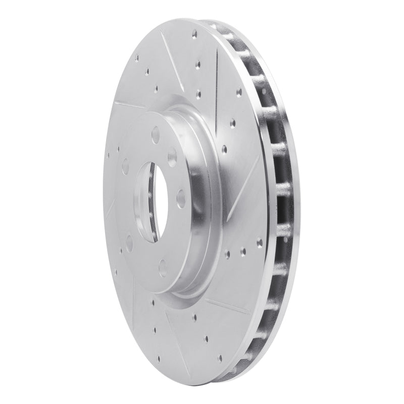 R1 Concepts R1 14-19 Chevrolet Corvette Front Right Drilled & Slotted Silver Brake Rotor