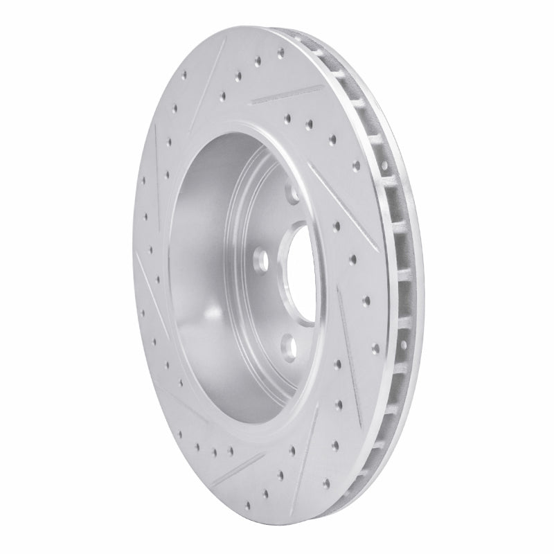 R1 Concepts R1 06-10 Jeep Grand Cherokee Rear Right Drilled & Slotted Silver Brake Rotor