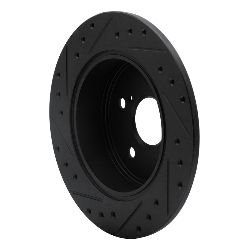 R1 Concepts R1 99-03 Lexus RX300 Rear Right Drilled & Slotted Black Brake Rotor
