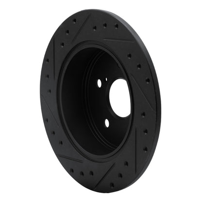 R1 Concepts R1 99-03 Lexus RX300 Rear Right Drilled & Slotted Black Brake Rotor