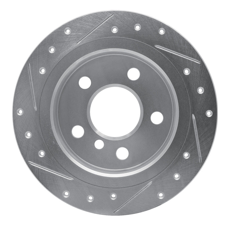 R1 Concepts R1 14-24 Mini Cooper (Excl Clubman) Rear Right Drilled & Slotted Silver Brake Rotor