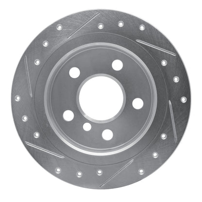 R1 Concepts R1 14-24 Mini Cooper (Excl Clubman) Rear Right Drilled & Slotted Silver Brake Rotor
