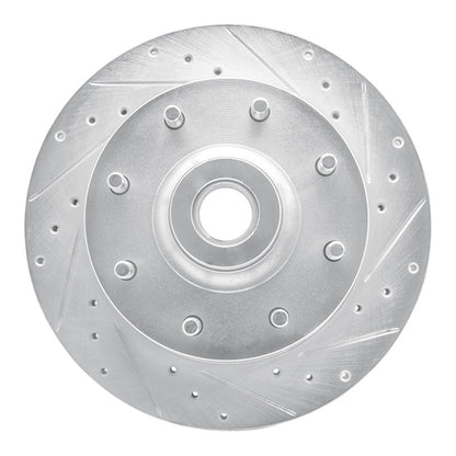 R1 Concepts R1 78-97 Dodge B200 / B200 Van / B250 Front Right Drilled & Slotted Silver Brake Rotor