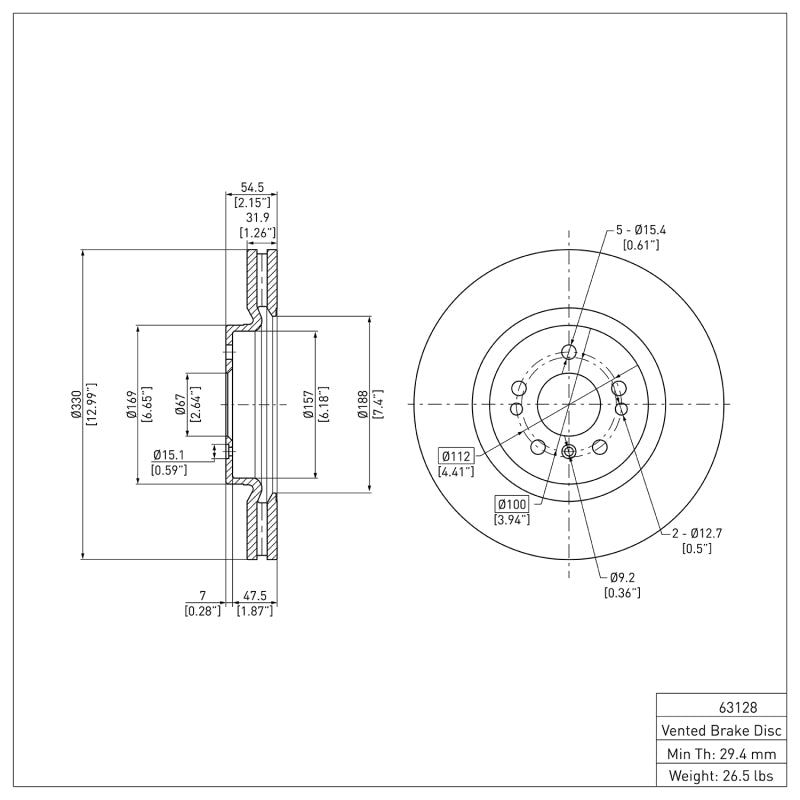 DFC 06-12 Mercedes-Benz R500 Front GeoSPEC Coated Rotor