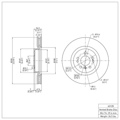 DFC 06-12 Mercedes-Benz R500 Front GeoSPEC Coated Rotor