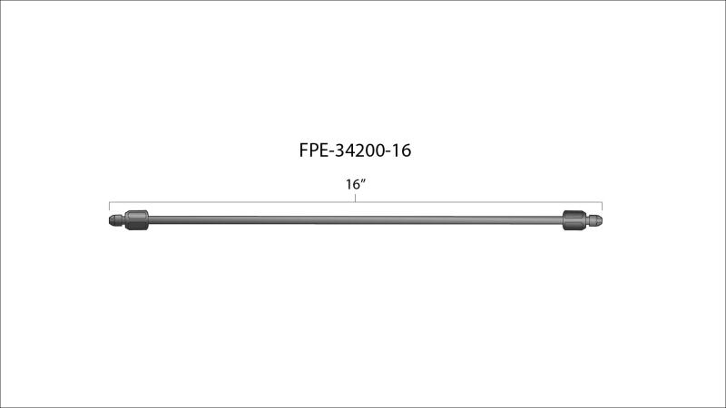Fleece Performance 16in High Pressure Fuel Line (8mm x 3.5mm Line, M14x1.5 Nuts)
