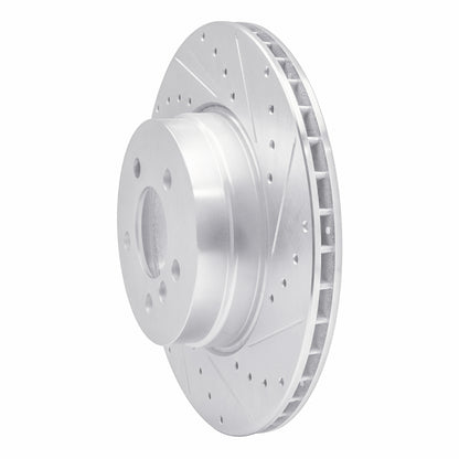 R1 Concepts R1 07-19 BMW X6 Rear Right Drilled & Slotted Silver Brake Rotor