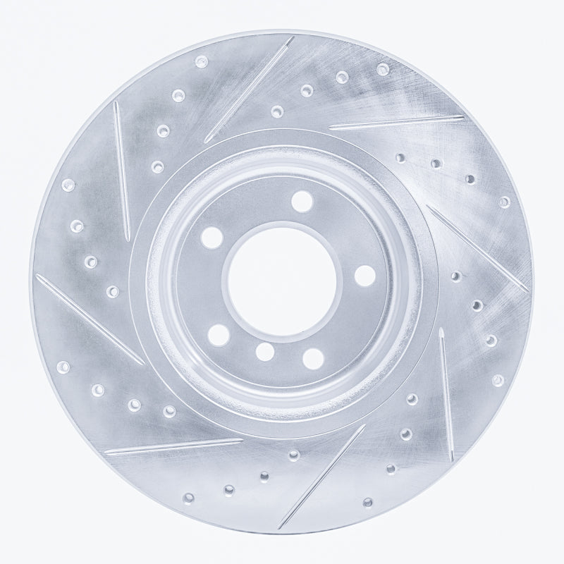 R1 Concepts R1 06-13 BMW 330I Front Right Drilled & Slotted Silver Brake Rotor