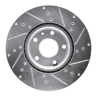R1 Concepts R1 14-19 Chevrolet Corvette Front Left Drilled & Slotted Silver Brake Rotor