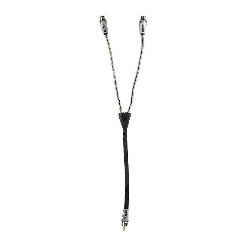 DS18 Level 3 RCA Wire Y Connector 1 Male to 2 Female Black
