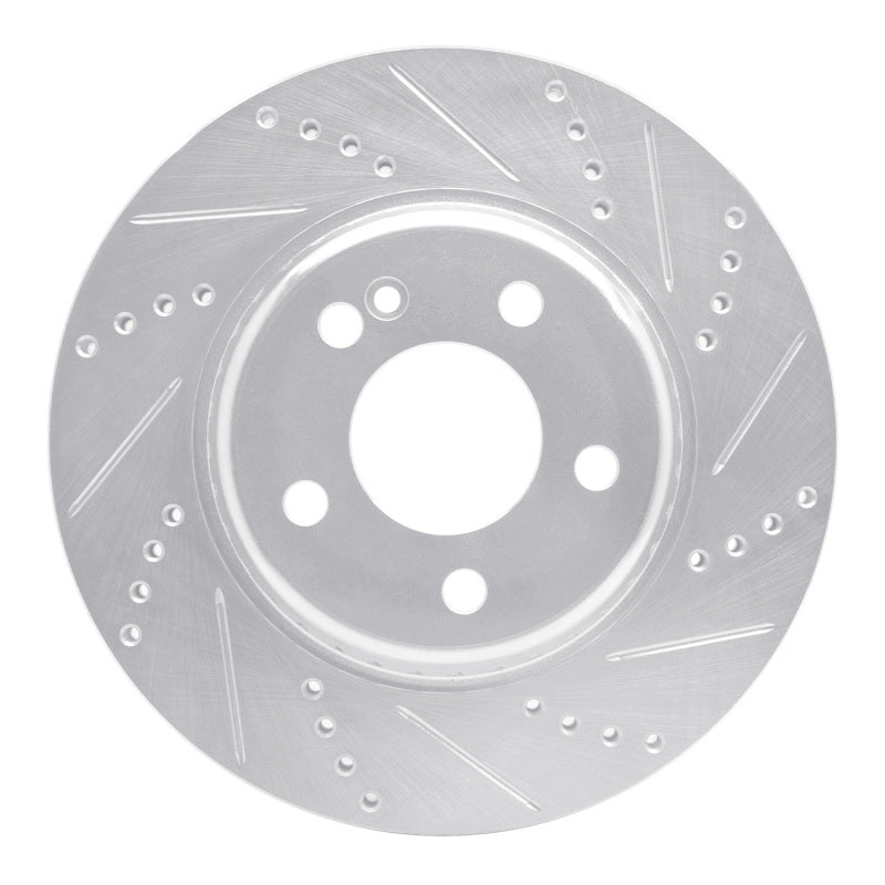 R1 Concepts R1 15-23 Mercedes-Benz C300 Coupe & Convertible Rear Right Drilled & Slotted Silver Brake Rotor