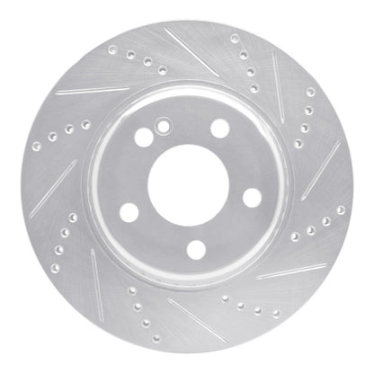 R1 Concepts R1 15-23 Mercedes-Benz C300 Coupe & Convertible Rear Right Drilled & Slotted Silver Brake Rotor