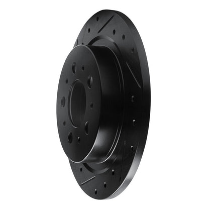 R1 Concepts R1 97-98 Volvo V90 Rear Left Drilled & Slotted Black Brake Rotor