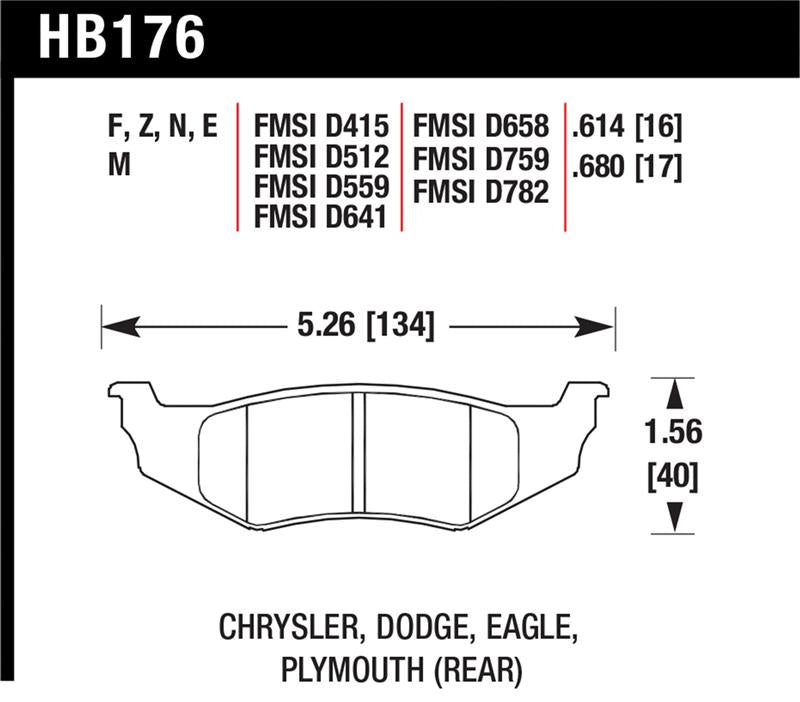 Hawk Performance Hawk SRT4 HPS Street Rear Brake Pads