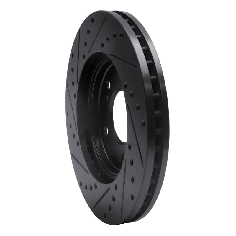 R1 Concepts R1 91-96 Acura NSX Front Right Drilled & Slotted Black Brake Rotor
