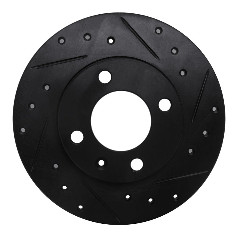 R1 Concepts R1 86-93 Volkswagen Quantum Rear Right Drilled & Slotted Black Brake Rotor