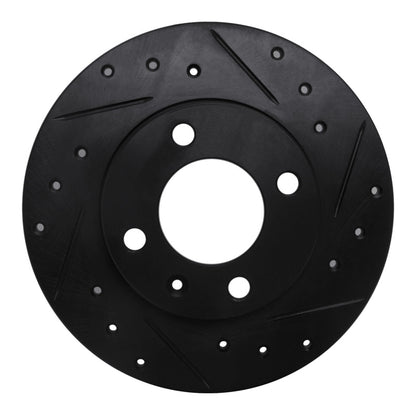 R1 Concepts R1 86-93 Volkswagen Quantum Rear Right Drilled & Slotted Black Brake Rotor