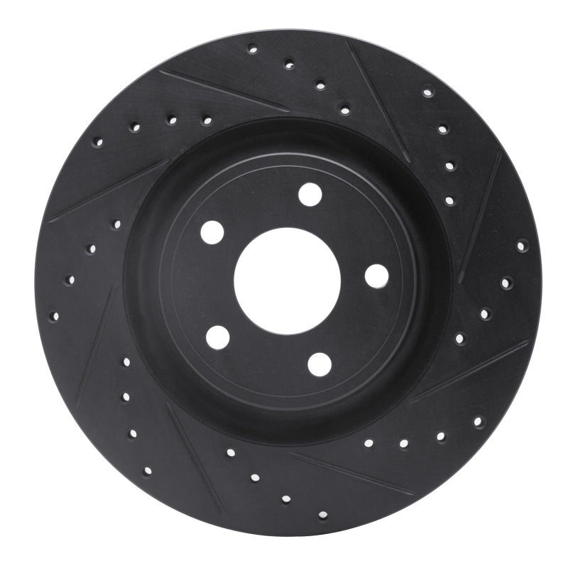R1 Concepts R1 07-10 Chevrolet HHR Front Right Drilled & Slotted Black Brake Rotor