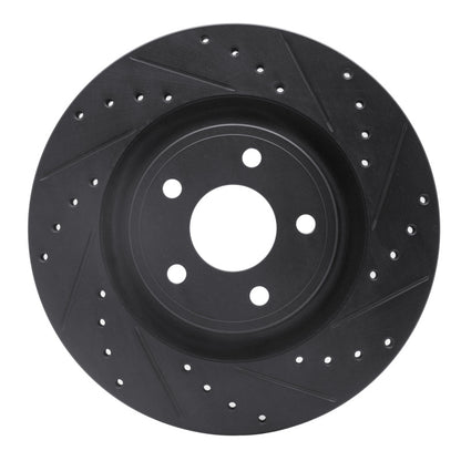 R1 Concepts R1 07-10 Chevrolet HHR Front Right Drilled & Slotted Black Brake Rotor