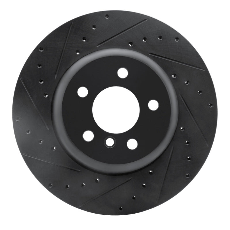 R1 Concepts R1 13-21 BMW 330I xDrive Sedan Rear Left Drilled & Slotted Black Brake Rotor