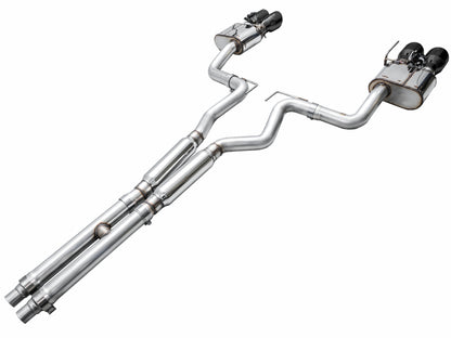 AWE Tuning AWE 2024 Ford Mustang GT Fastback S650 RWD SwitchPath Cat-Back Exhaust w/ Quad Diamond Black Tips